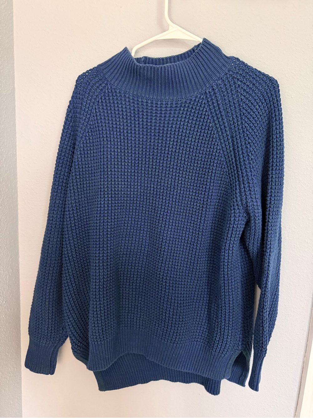 BDG Blue and Green Cowl Turtleneck Sweater with Chunky Knit Size Large
